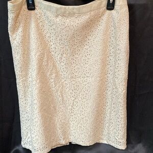 Isaac Mizrahi cream lace skirt